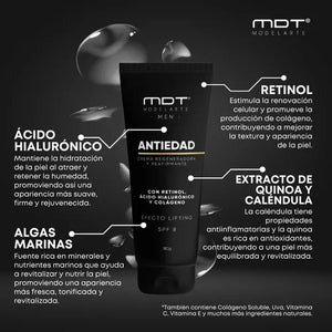 Crema Antiedad Antiarrugas Facial Reafirmante Hombre Modelarte