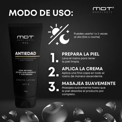 Crema Antiedad Antiarrugas Facial Reafirmante Hombre Modelarte