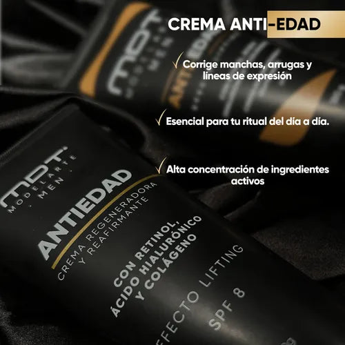 Crema Antiedad Antiarrugas Facial Reafirmante Hombre Modelarte